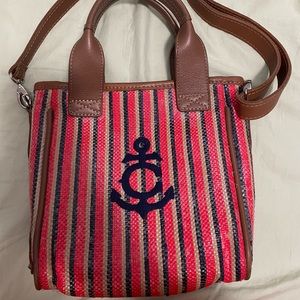 Authentic Retro Bon Voyage Navy, Red, & Tan Consuela adjustable Cross Body